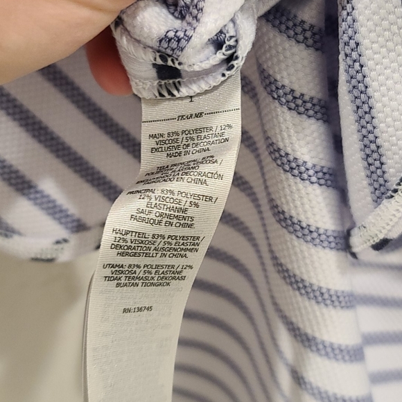 Lorna Jane Navy Stripe Top - Picture 4 of 4